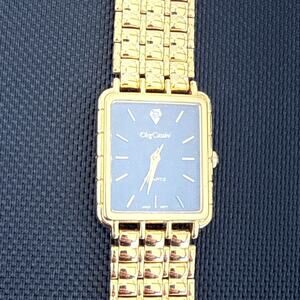 Vintage Oleg Cassini Quartz Japan Women’s Watch – Gold-Tone Textured Bracelet